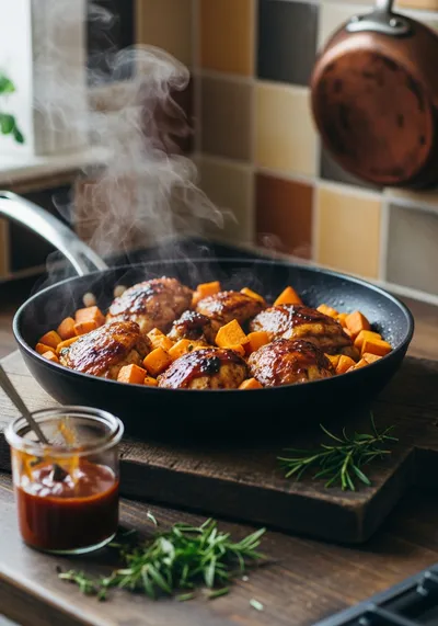 BBQ Chicken Sweet Potato Skillet