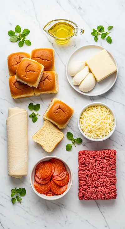 Beef Pepperoni Pizza Sliders - cooking process