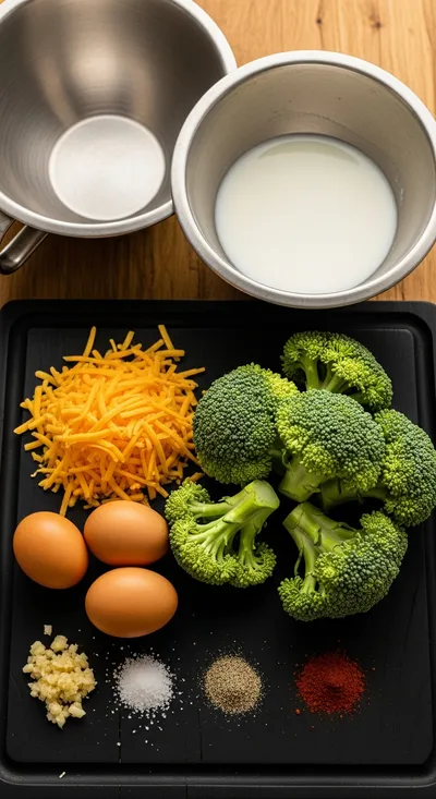 Broccoli Cheddar Crustless Quiche Recipe - cooking process