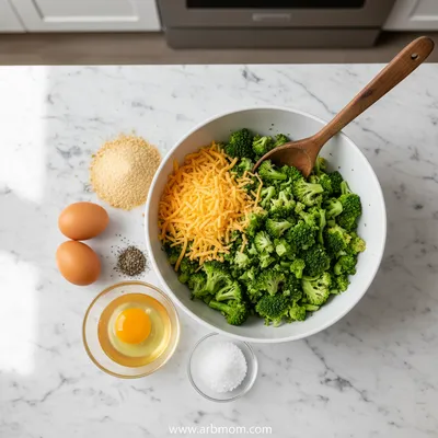 Broccoli Cheese Patties - cooking process