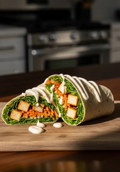 Buffalo Tofu Wrap with Easy Ranch