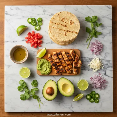 Mexican Chicken Street Tacos with Fresh Guacamole - cooking process