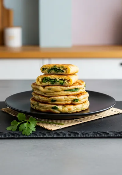 Chinese-Style Savoury Stuffed Breakfast Pancakes