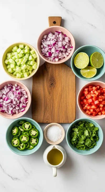 Chunky Cucumber Salsa - cooking process