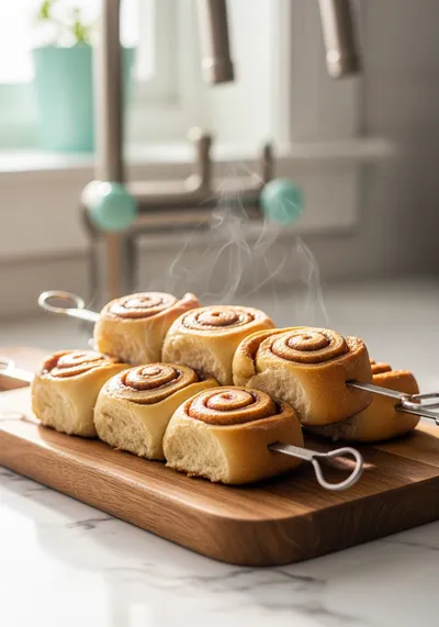 Cinnamon Roll Breakfast Skewers