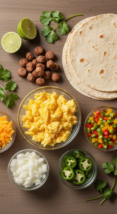 Cowboy Breakfast Burrito: Hearty & Cheesy - cooking process