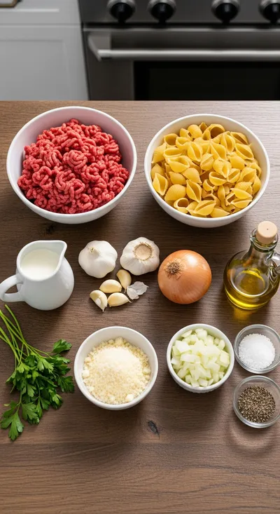 Creamy Beef and Shells – Easy Comfort Food - cooking process