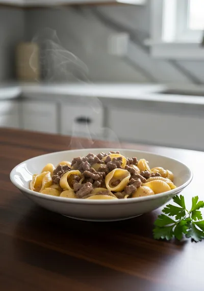 Creamy Beef and Shells – Easy Comfort Food