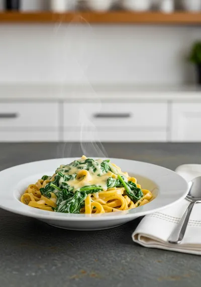 Creamy Cheesy Spinach Pasta – Healthy Palak Pasta