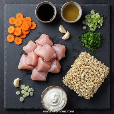 Creamy Garlic Chicken Ramen - cooking process
