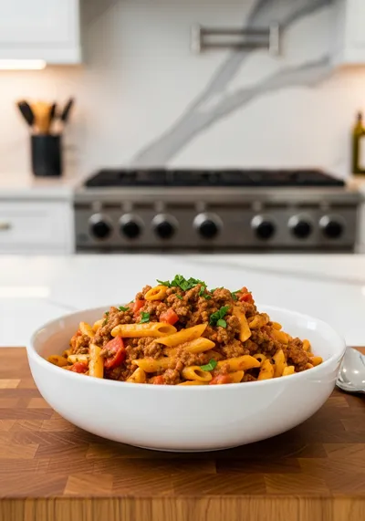 Creamy Rotel Pasta With Ground Beef