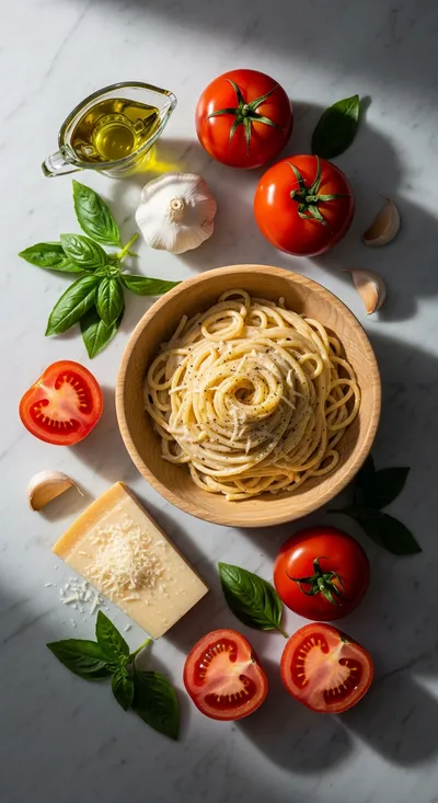 Creamy Tomato Garlic Pasta – Quick Weeknight Dinner - cooking process