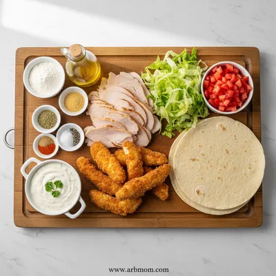 Crispy Turkey Chicken Ranch Wraps - cooking process
