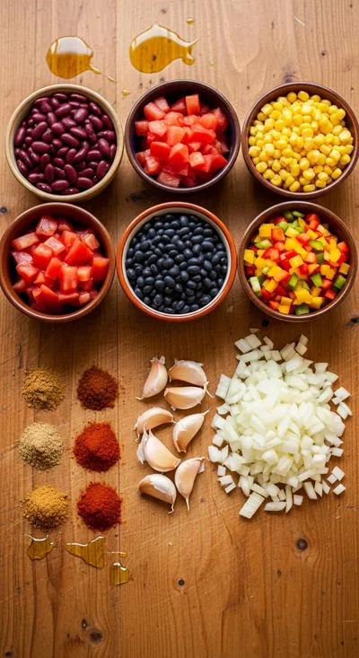 Crock Pot Vegetarian Chili - cooking process