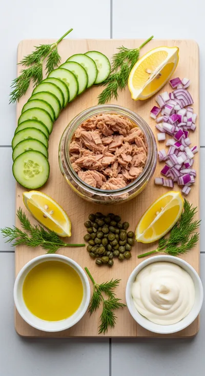 Cucumber Bites With Tuna Recipe - cooking process