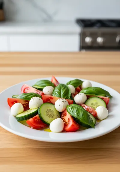 Easy Cucumber Caprese Salad