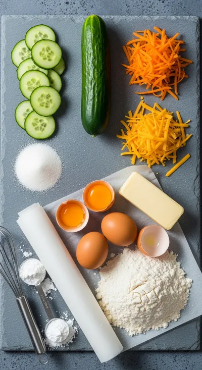 Cucumber Muffins – Easy Homemade Recipe - ingredients preparation