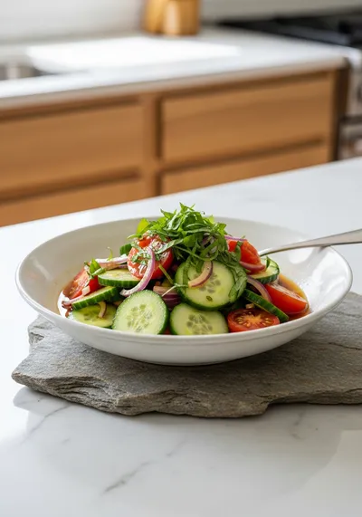 Cucumber Tomato Onion Salad - Easy Summer Side Dish