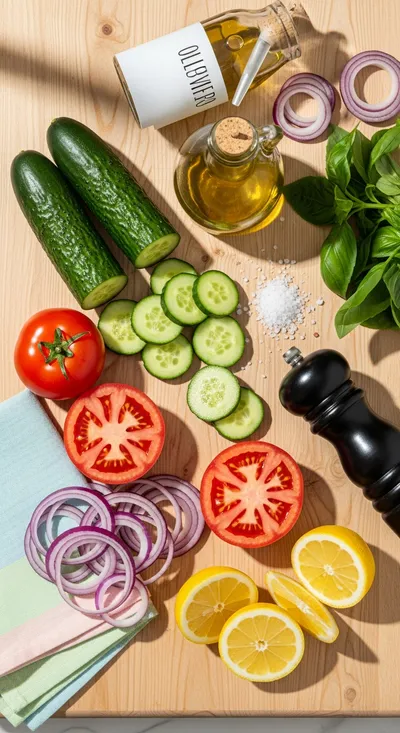 Cucumber Tomato Onion Salad – Fresh & Easy Summer Side - cooking process