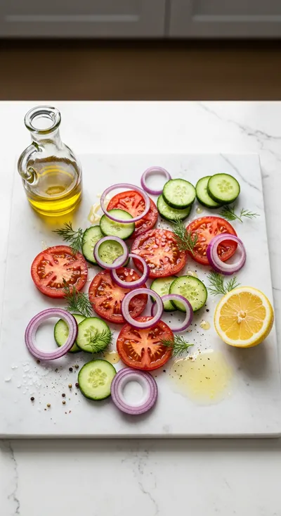 Cucumber Tomato Salad – Fresh, Easy Side Dish - cooking process