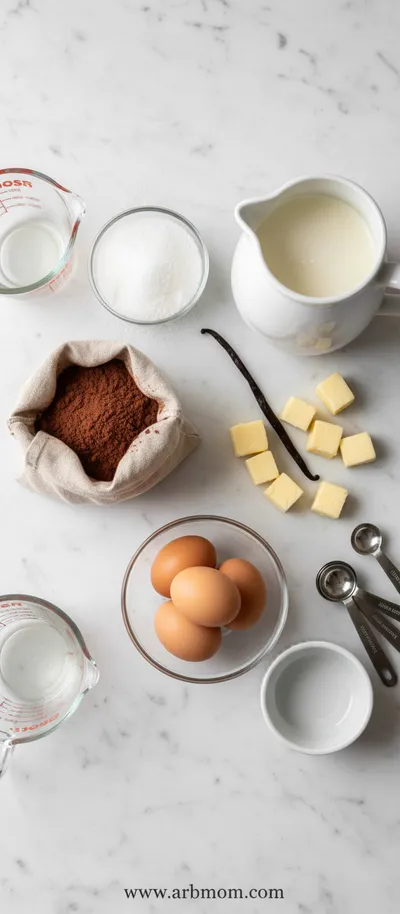 French Chocolate Flan - cooking process