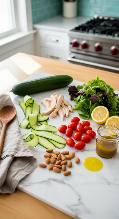 Fresh Cucumber Chicken Salad – Quick & Crunchy - cooking process