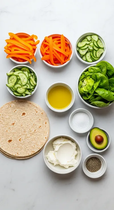 Fresh Vegetable Tortilla Roll Ups - cooking process