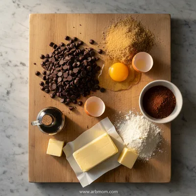 Fudgy Chewy Browkies Recipe - ingredients preparation