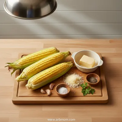 Garlic Parmesan Corn on the Cob – Easy Summer Side - ingredients preparation
