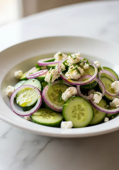 Greek Cucumber Salad – Easy Healthy Mediterranean Side