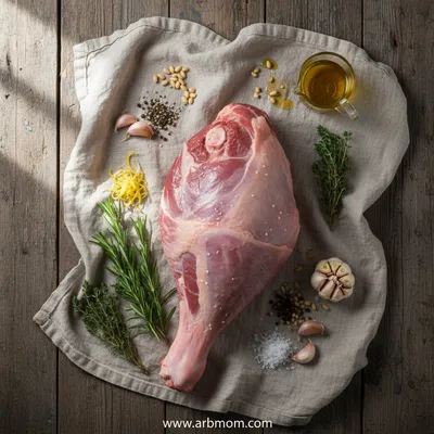 Herb Roast Leg of Lamb - cooking process