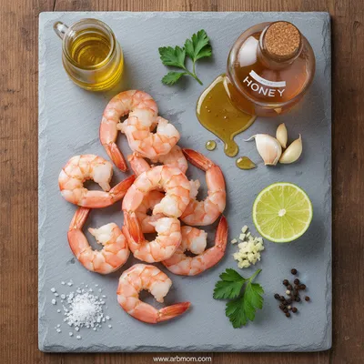 High-Protein Honey Garlic Shrimp - cooking process