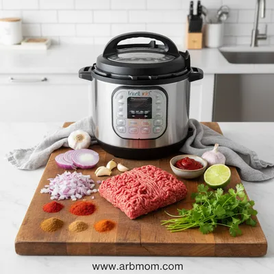 Instant Pot Taco Meat - cooking process