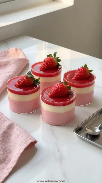 Layered Strawberry Yogurt Mousse Cups