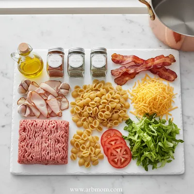 Loaded Turkey Bacon Cheeseburger Pasta - cooking process