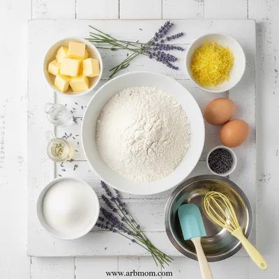 Mini Lemon Cakes with Lavender Glaze - cooking process
