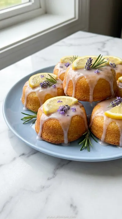 Mini Lemon Cakes with Lavender Glaze