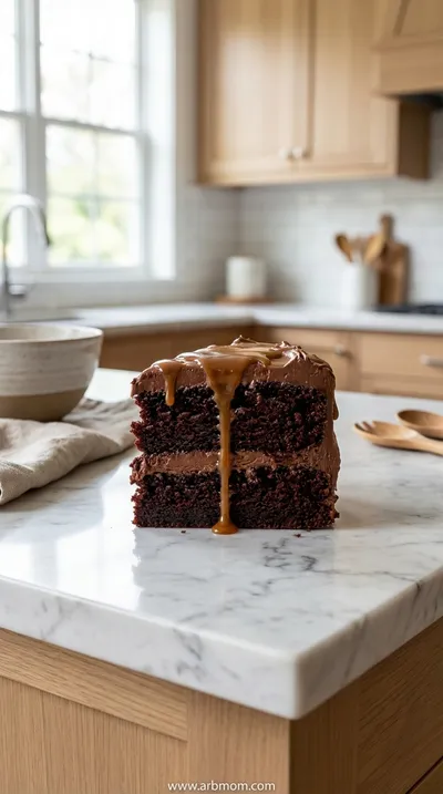 Moist Chocolate Caramel Cake (One Bowl)