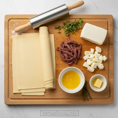 Mozzarella Beef Croissant Rolls - cooking process