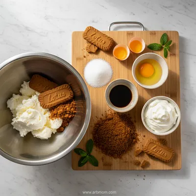 No-Bake Speculoos Cheesecake - ingredients preparation