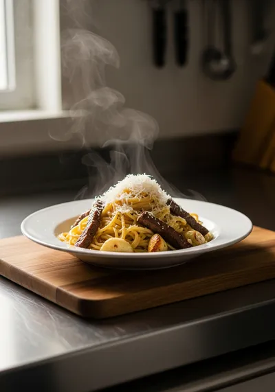 One Pan Garlic Parmesan Beef Ranch Spaghetti