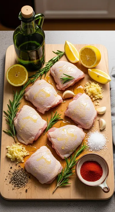 Quick & Easy Oven Baked Chicken Thighs - cooking process