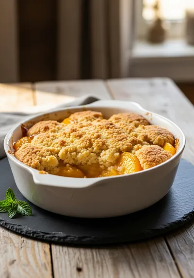 Peach Cobbler Recipe – Easy Vegetarian Dessert