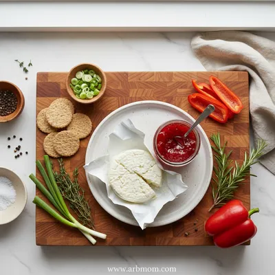Pepper Jelly Goat Cheese Dip - cooking process