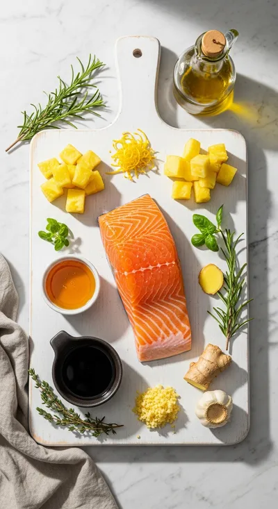 Pineapple Glazed Salmon - cooking process