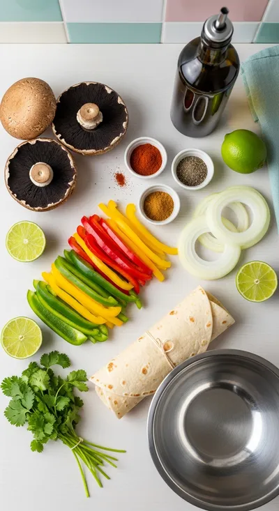 Portobello Vegan Fajitas – Healthy Quick Recipe - cooking process