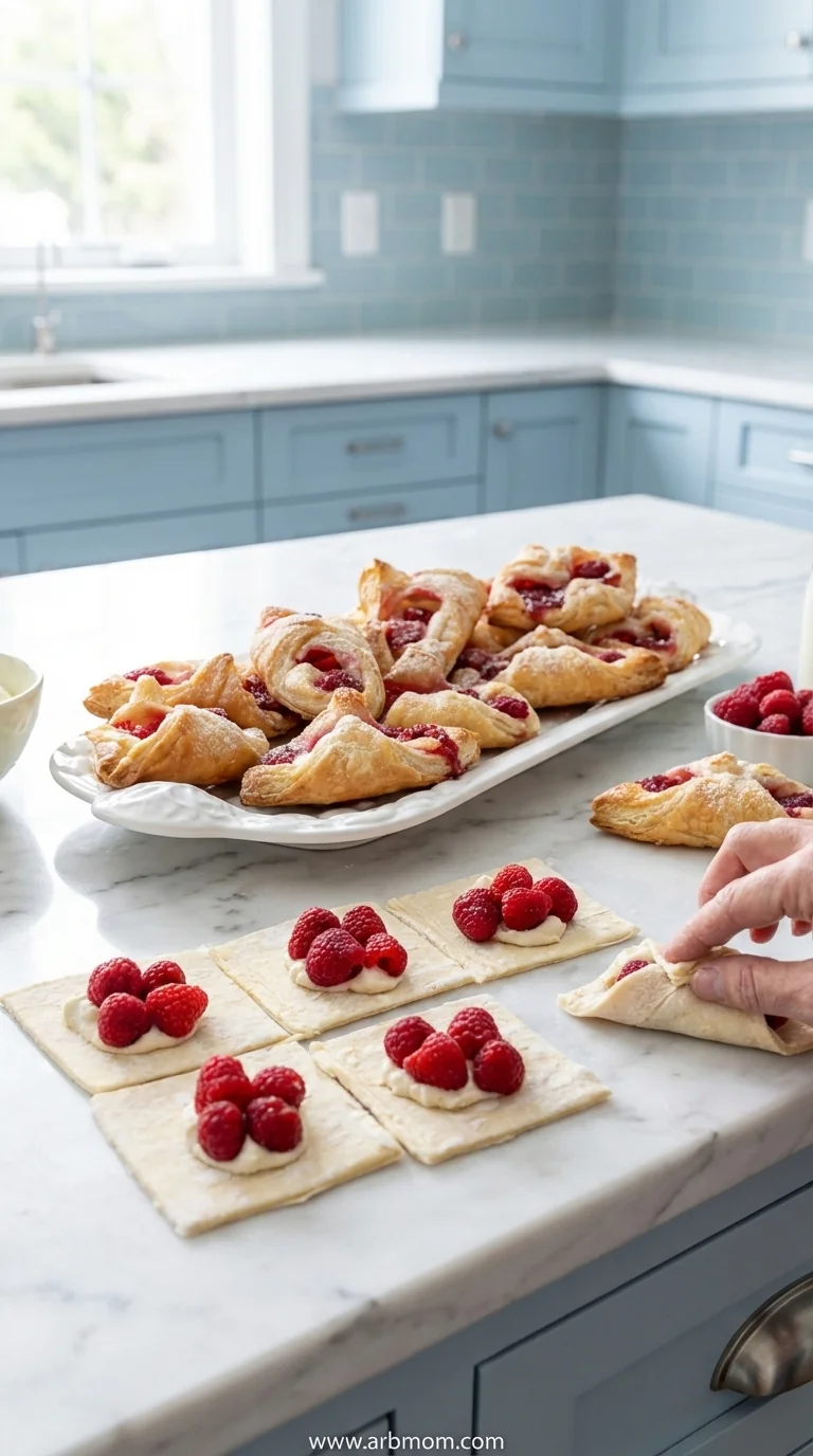 Easy Raspberry Danish with Puff Pastry