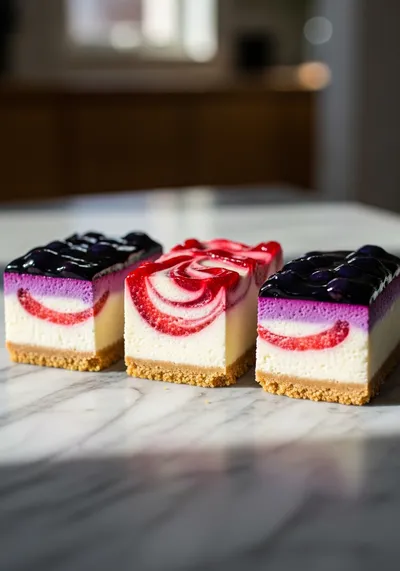 Red, White and Blue Cheesecake Bars