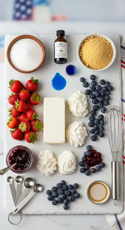 Red White and Blue Cheesecake Salad - ready to serve