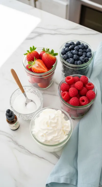 Red White Blue Mixed Berry Yum Yum - cooking process